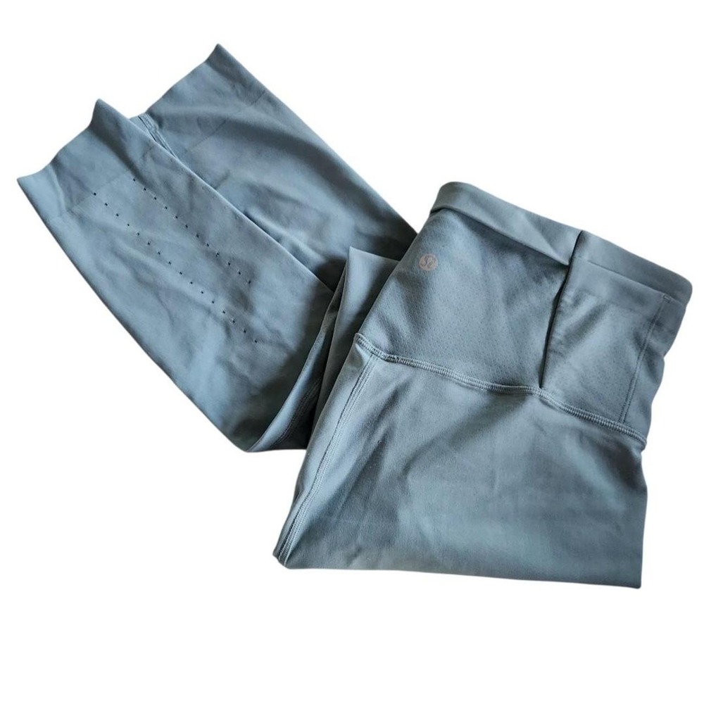 Tech Running Lululemon Zoned In High-Rise Crops Blue Cast Leggings‎